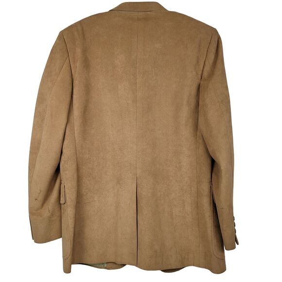 Kingsridge Men Size 40 Tan Suede Blazer Two Button Classic Sport Coat Vtg - Picture 2 of 11